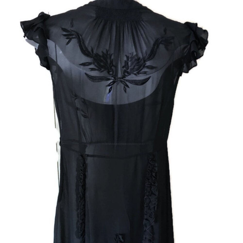 Temperly London Black Sheer Dress, Size 8 - Picture 3 of 16